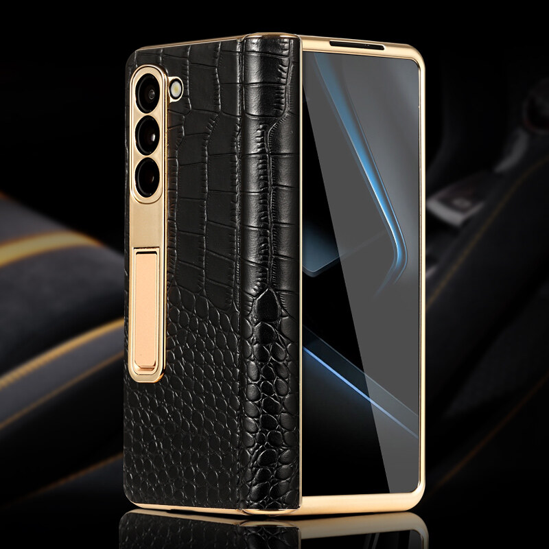 Ốp điện thoại nắp gập da thật langsidi cho Samsung Galaxy Z Fold 7 6 5 4 3 Fold7 Fold5 Zfold6 Fold6 