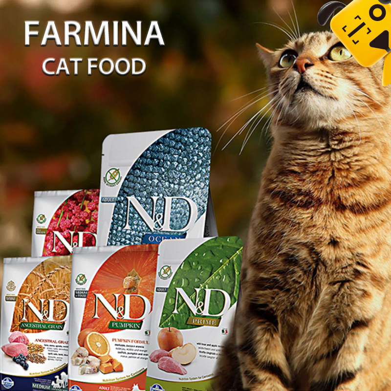 Farmina N&D Prime Chicken & Pomegranate Duck L amb Grain-Free Dry Cat Food 1.5kg 5kg ราคา 2,036 บาท*ส่งฟรี