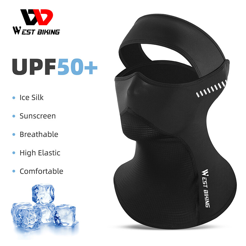 WEST BIKING Sun Protection Cycling Full Face Mask Cool Ice Silk Summer Expose The Head Headgear Balaclava Mask Anti-UV Scarf ราคา 173 บาท*ส่งฟรี