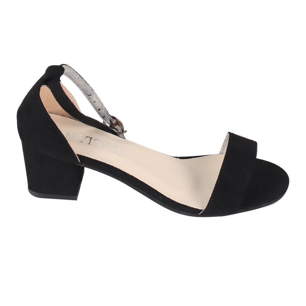 Vintage Open Toe Ankle Strap Fashion Summer High Heel Women Casual Sandals