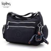 Kipling Messenger Bag Medium Travel Leisure Nylon Cloth Multi-Pocket Bag（Free Monkey Pendant）