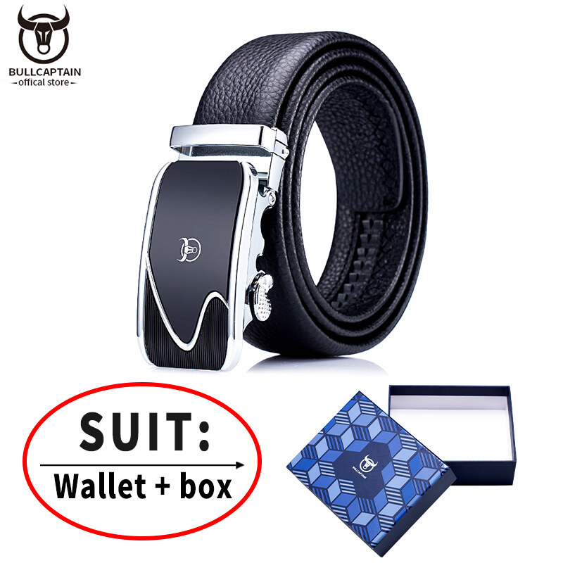 Bullcaptain thắt lưng da bò cho nam thắt lưng da khóa tự động trang trọng thường ngày công sở