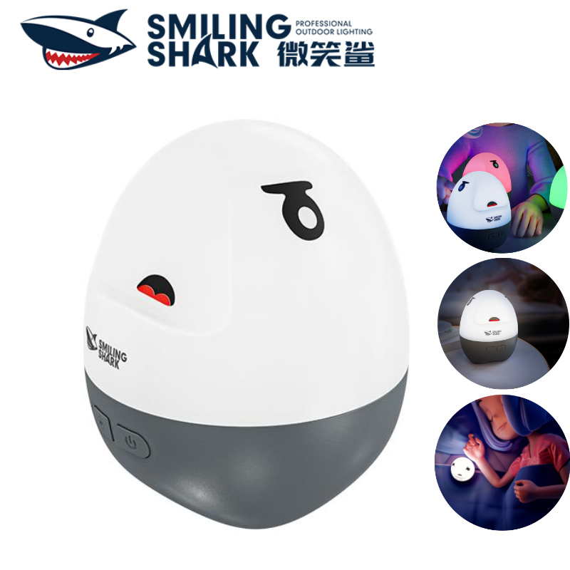 SMILING SHARK XYD027 Night Light Sleeping Desk Lamp Soft Skin Friendly 9Mode Colored Light Sleep Atmospheric Light Type-c Rechargeable Waterproof Bedroom Lighting ราคา 447 บาท*ส่งฟรี