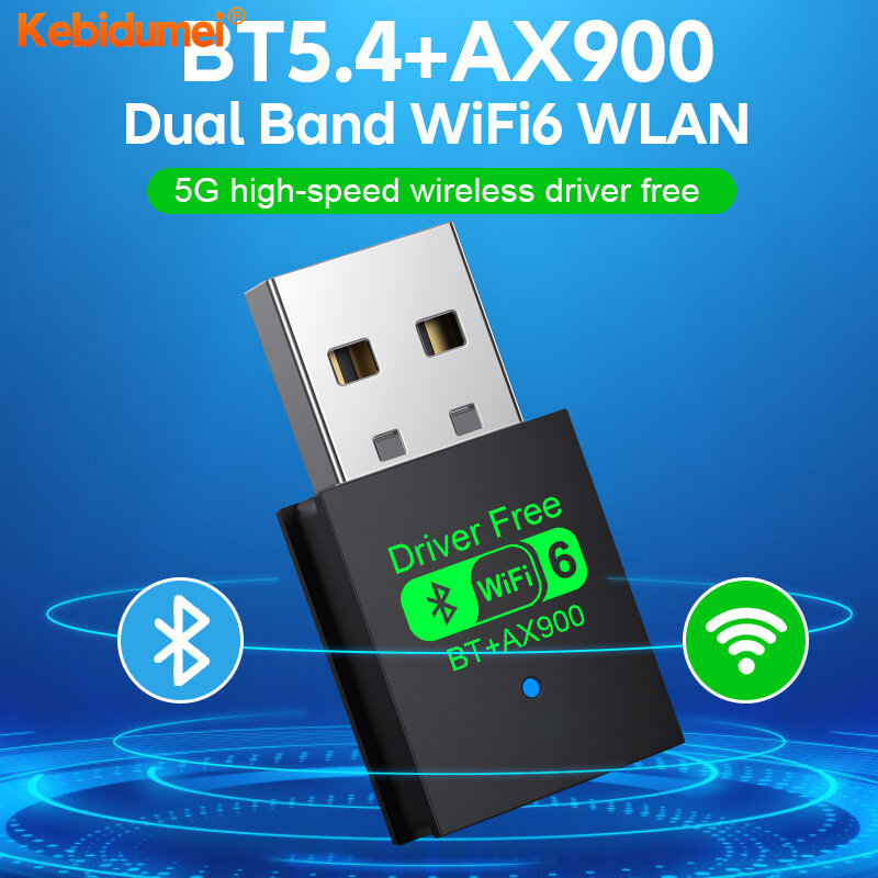 AX900 USB WiFi 6 Bluetooth 5.4 Adapter 2in1 Dongle Dual Band 2.4G&5GHz USB Network Wireless Wlan Receiver For Win 10/11 New