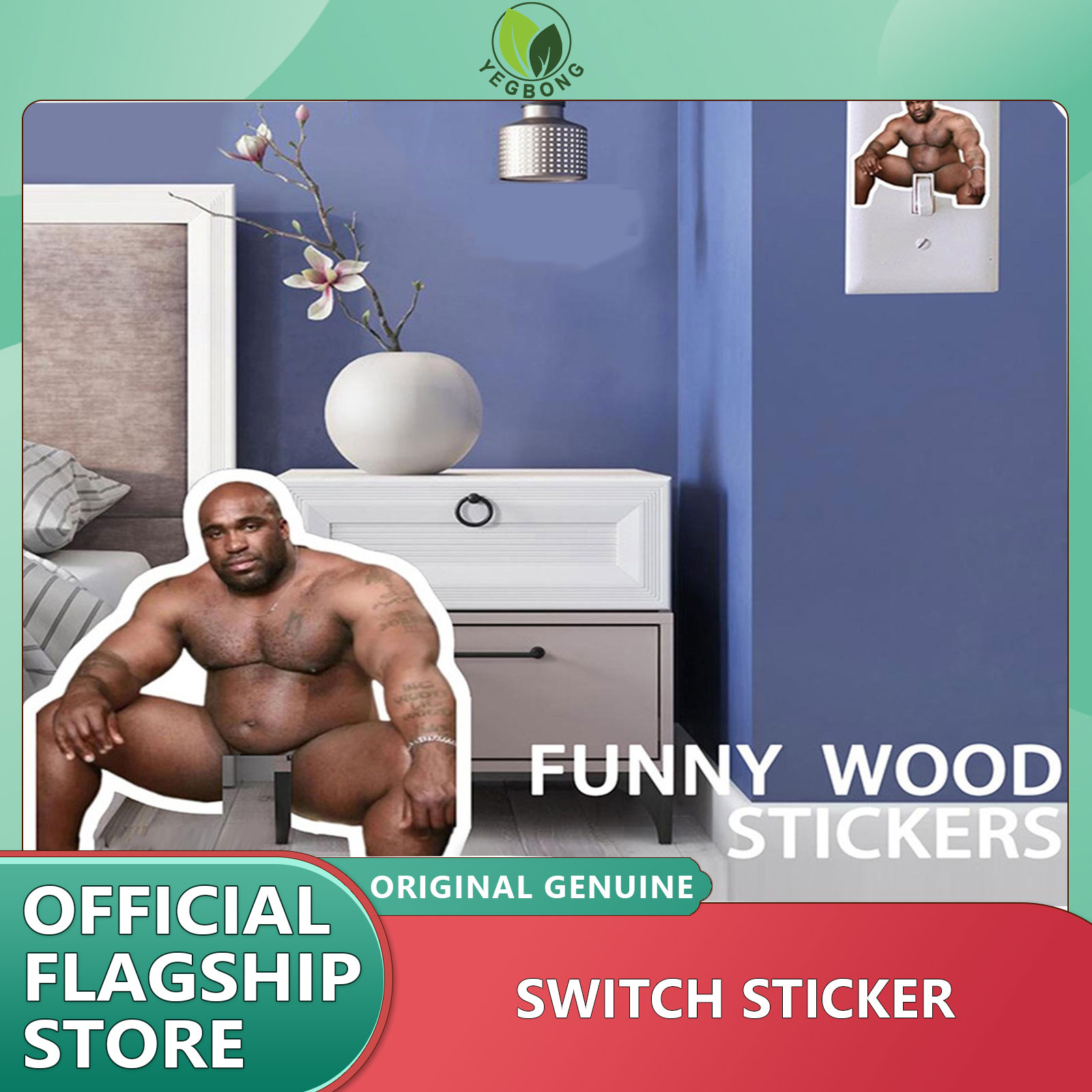 YEGBONG Switch stickers Home switch socket decoration stickers black male fun Barry wood creative characters spoof wall stickers New Simple Anti-Dirty Buckle Type Non-Adhesive Dustproof Switch Protective Cover Outlet Wall Sticker For Home Living Room ราคา 122 บาท*ส่งฟรี