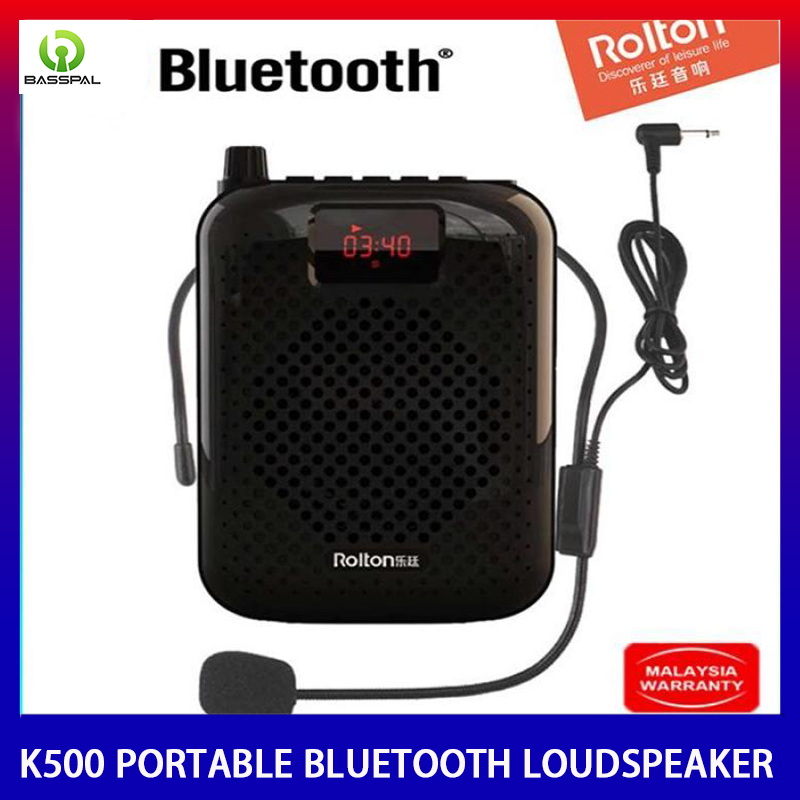 BassPal Rolton Loa Bluetooth Di Động K500 Micro Khuếch Đại Giọng Nói Mini Cho Giáo Viên Thuyết Trình Hướng Dẫn Viên Du Lịch Khuyến Mãi