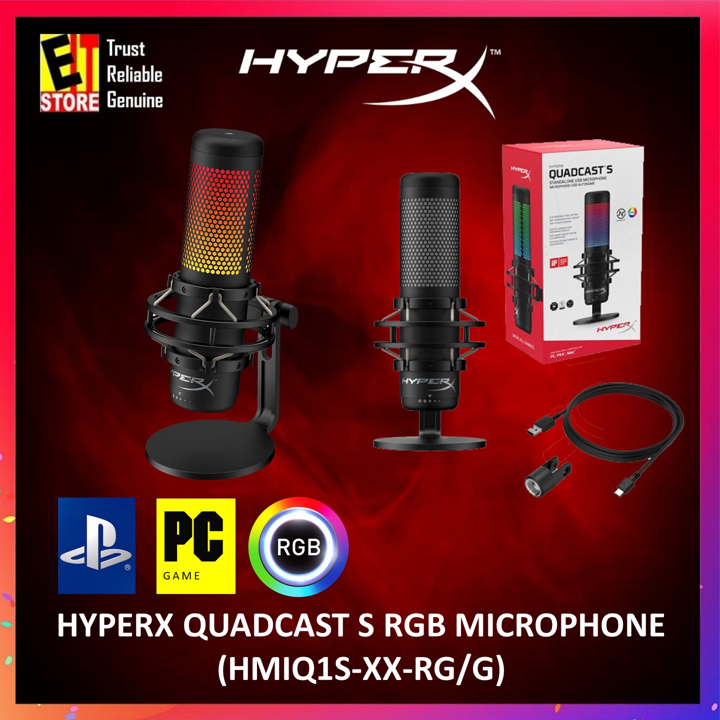 HyperX QuadCast USB Condenser Gaming 