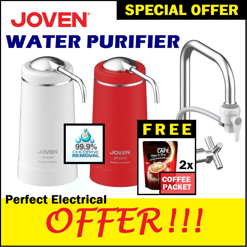 Joven Jp200 Water Purifier With Water Filter Cartridge White Red Lazada