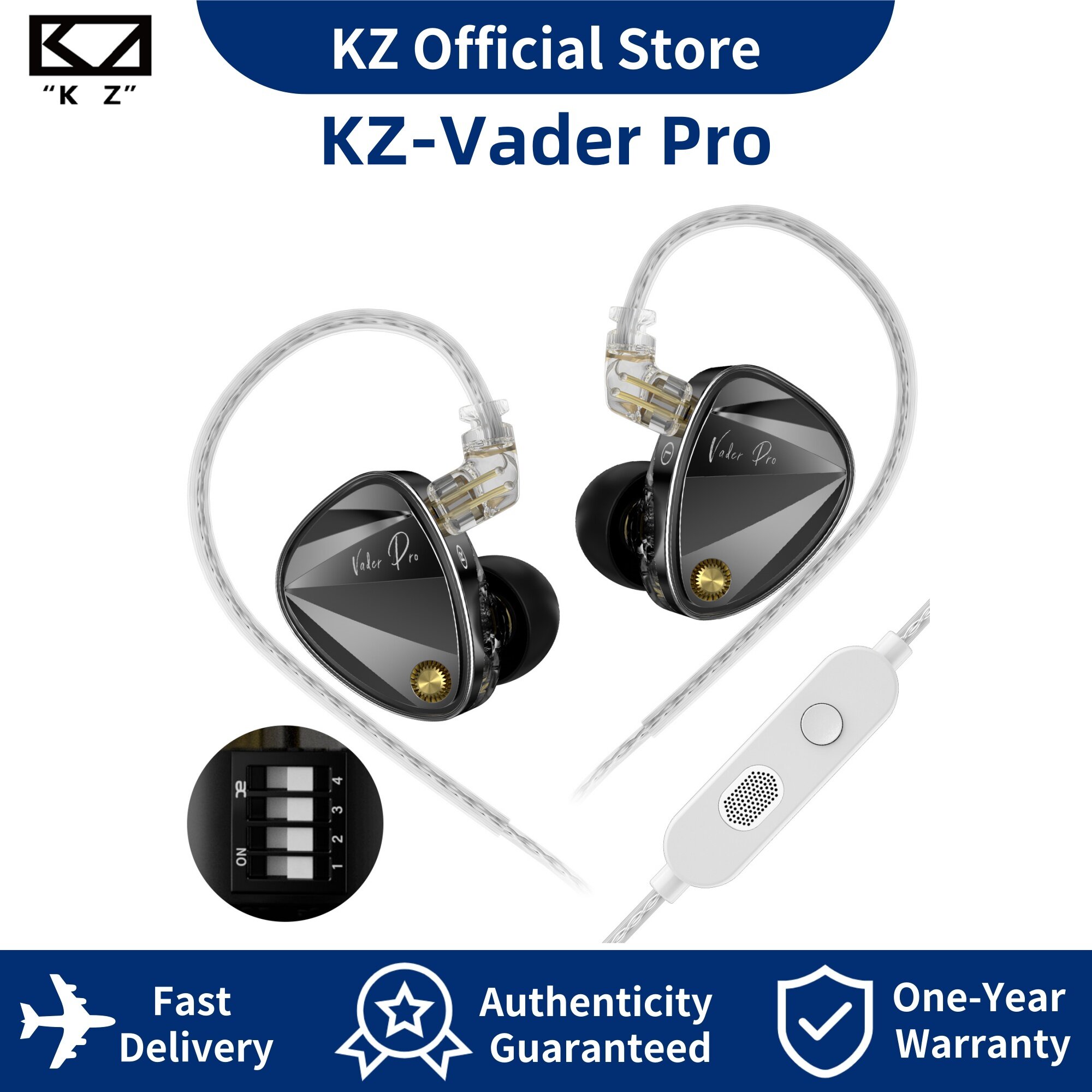 KZ Vader Pro Tai Nghe 6 Trình Điều Khiển Năng Động Iem Với Tần Số Rộng Đáp cáp có thể tháo rời Điều