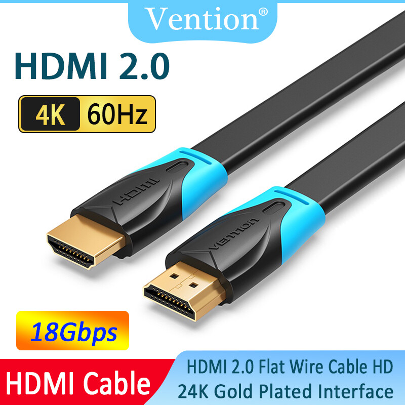 Vention cáp hdmi 2.0 dây hdmi tốc độ cao 3d 4k bộ chuyển đổi ethernet đầu đực sang đầu đực dây phẳng cho máy chiếu lcd hdtv cáp hdmi máy tính xách tay pc sang tv 2m 3m 5m 10m cáp hdmi arc hdmi cáp ps4 hdmi sang hdmi