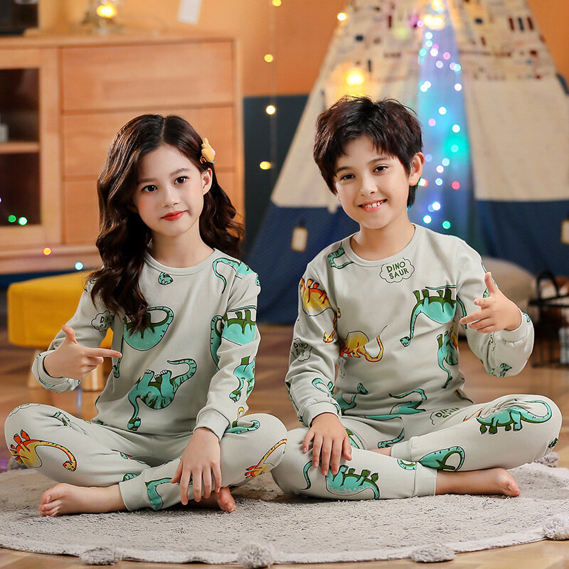 New thời trang chàng trai cô gái kid pyjamas hàn quốc-phong cách bông cho 2-14 tuổi