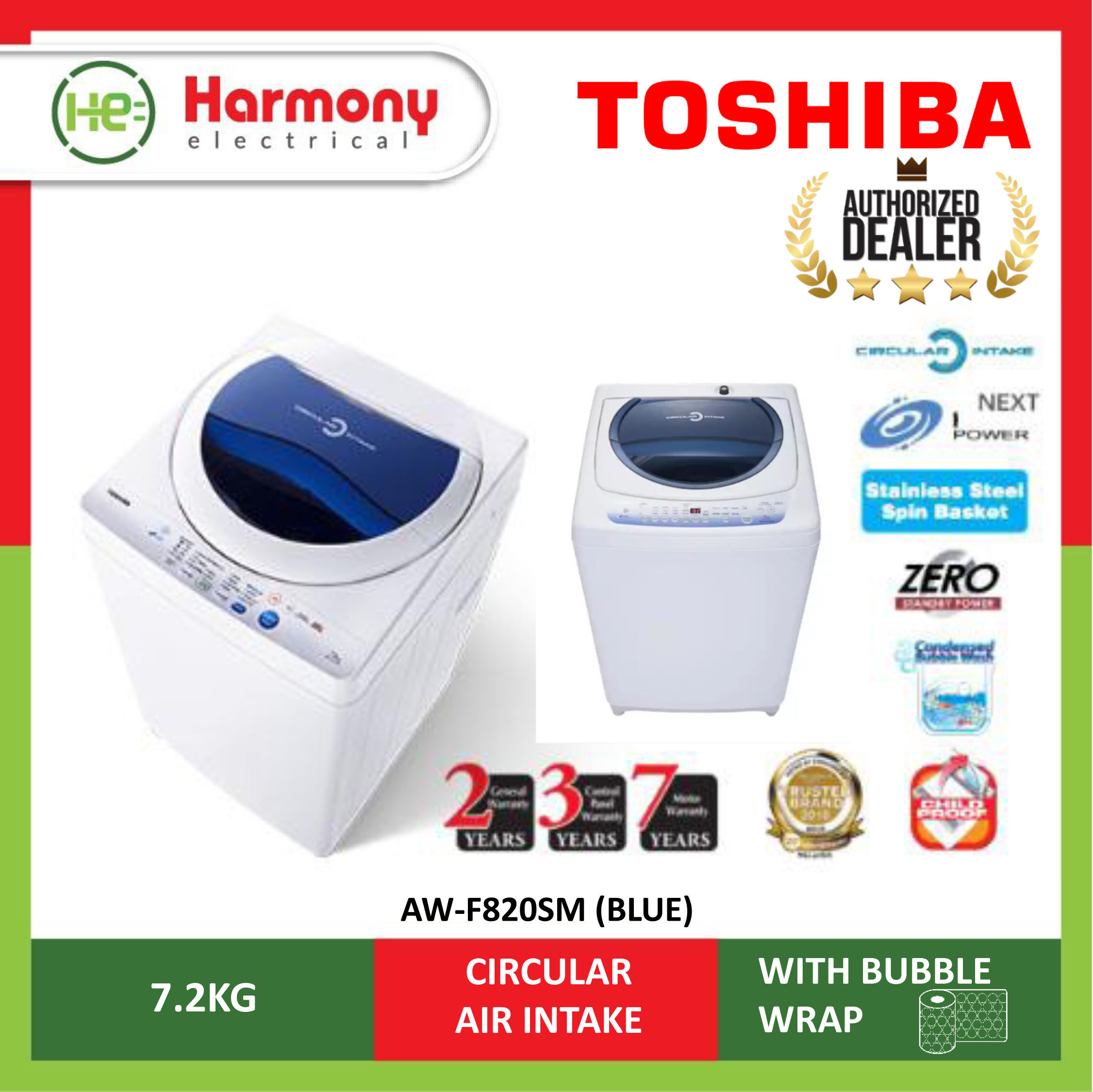 Toshiba 7 2kg Aw F820sm Blue Washing Machine Mesin Basuh 洗衣机 Delivered By Seller Klang Valley Only Lazada