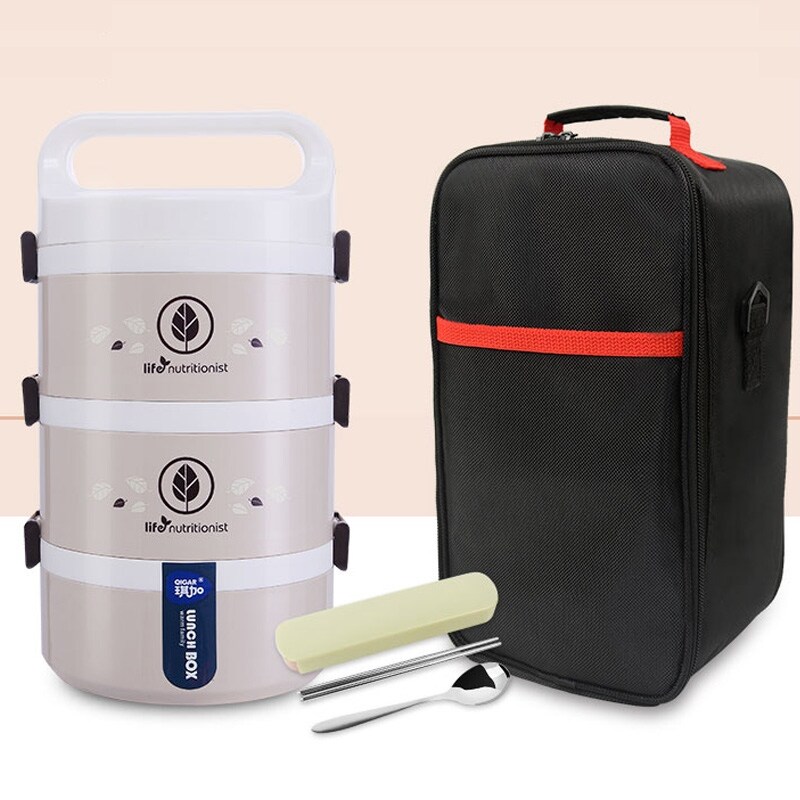 Gambar ? Seal Leakproof Microwave Lunch Box Portable Multi layer Thermo Thermal Bento Box Japan Style School Office Food Container Set