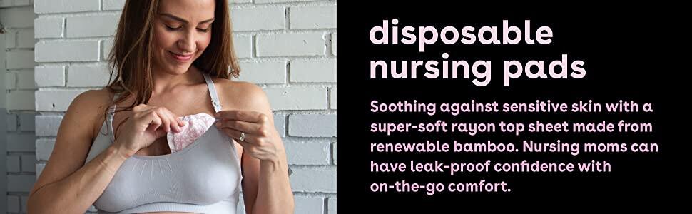 Bamboobies Nursing Pads for Breastfeeding Absorbent Disposable Breast Pads for Sensitive Skin Baby