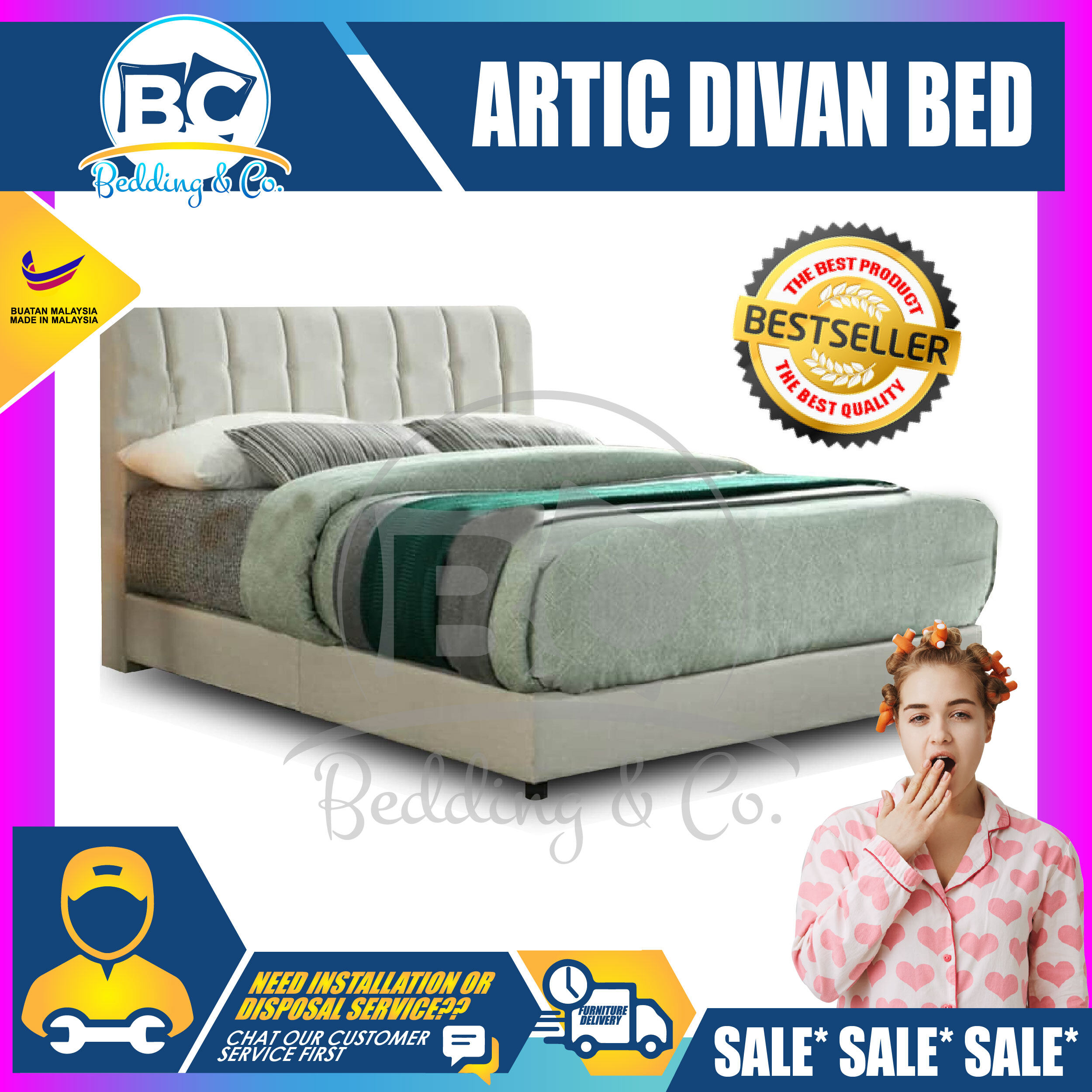 Arctic Foundation Divan Solid, Single Divan Bed Frame Malaysia