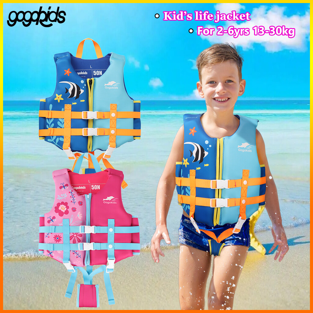 Gogokids áo phao cứu hộ cho trẻ em phao bơi hoạt hình trẻ em điều chỉnh được áo phao cho bé trai 2-6yrs 13-30kg và grils