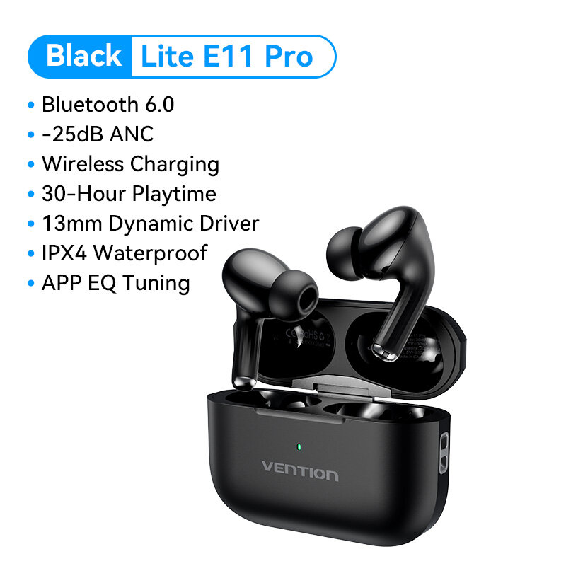 Tai Nghe Bluetooth 6.0 Vention Lite E11 Chống Ồn ENC Không Độ Trễ Kết Nối App Phù Hợp Gaming Tai ngh