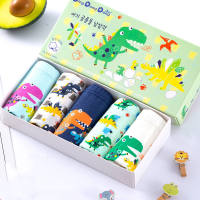 Thorn Tree 5 Packs 100% Cotton Kids Boy Underwear Cotton Boxer Briefs Cartoon Dinosaur Toddler Boys Underwear