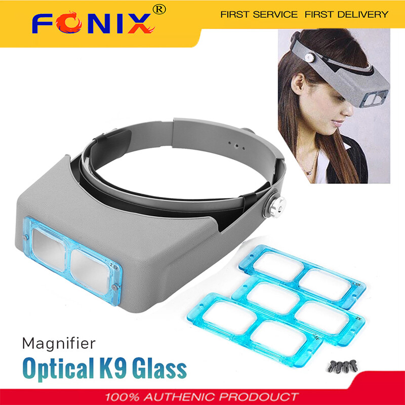 Fonix Kính lúp đeo trên đầu công cụ sửa chữa Độ phóng đại 1.5X 2X 2.5x 3.5x ống kính kính lúp jeweler Kính lúp đeo trên đầu Kính mắt công cụ sửa chữa kính lúp đọc sách
