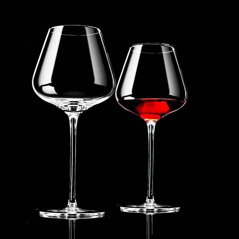 Gambar high quality Burgundy red crystal goblet suit two couples ou thin koubei household luxury goblet wine glass