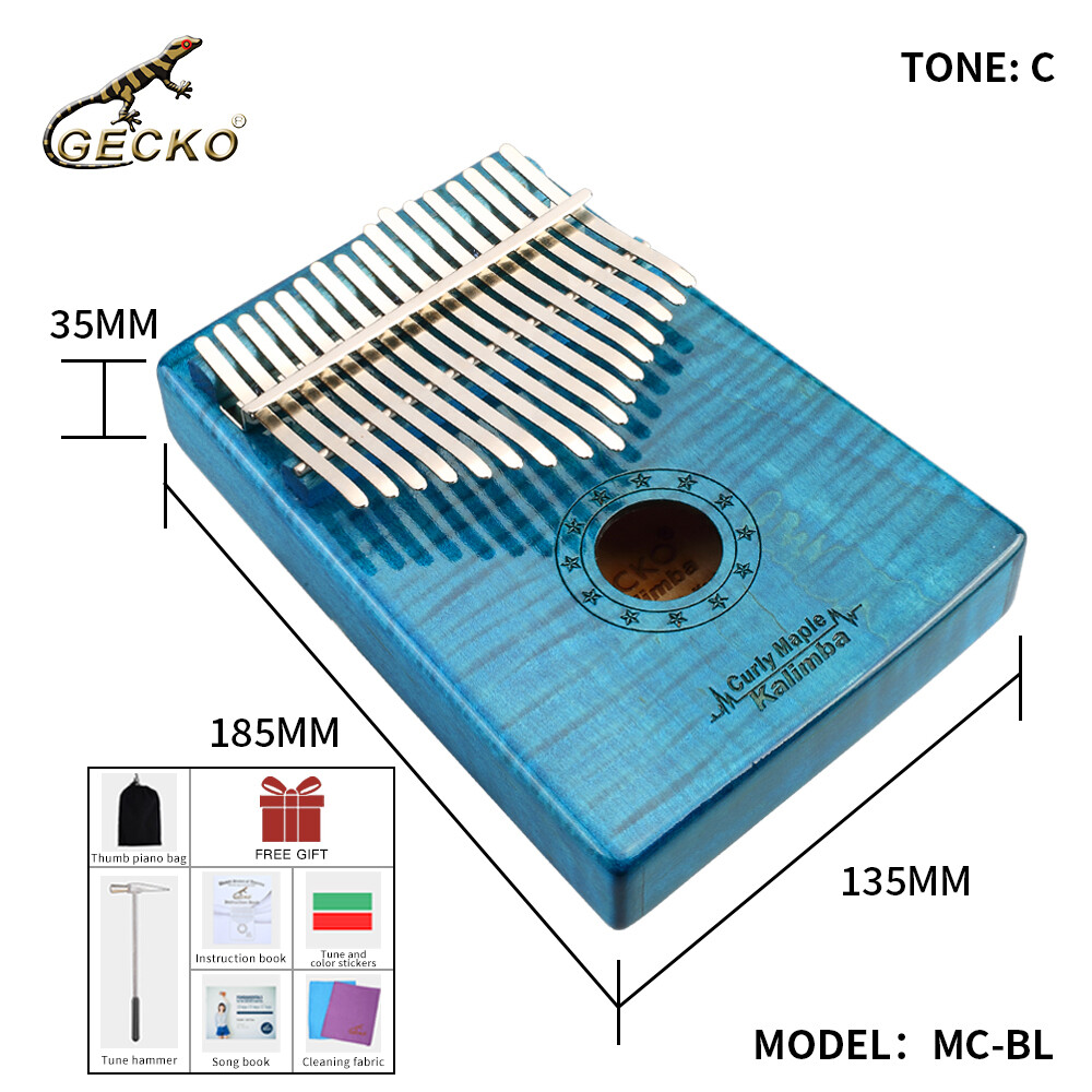 GECKO Kalimba 17 -key thumb piano with waterproof protective box portable child adult gift - 4