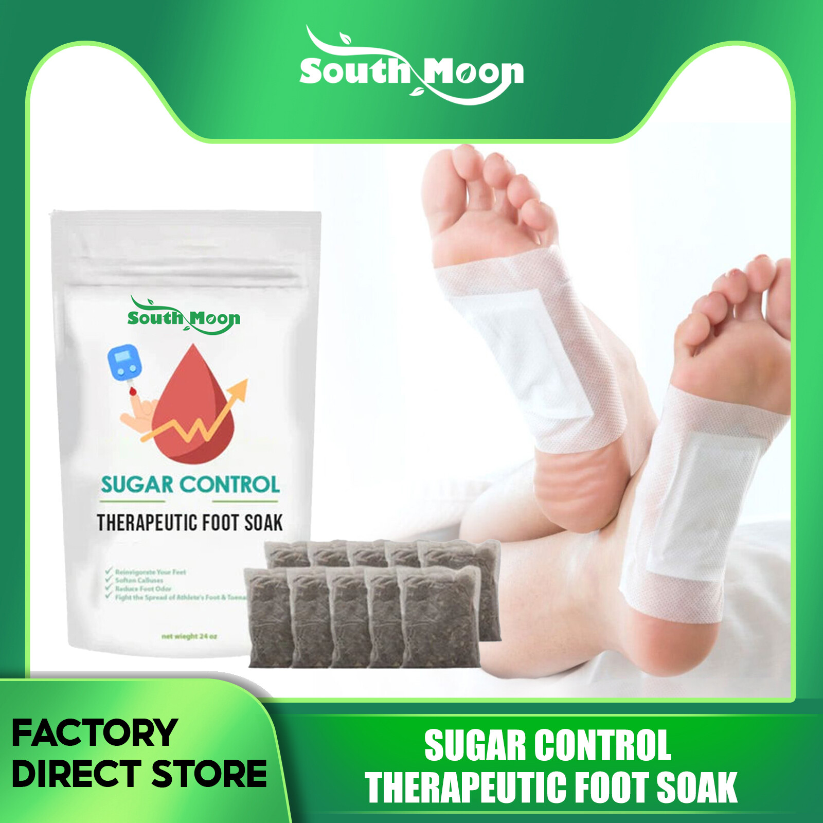 South Moon Túi Ngâm Chân Trị Liệu Kiểm Soát Đường Điều Trị Tiểu Đường Thảo Mộc Trung Quốc Túi Thảo Dược Ngâm Chân Trị Liệu Kiểm Soát Đường Lành Mạnh Sản Phẩm Chăm Sóc Hỗ Trợ Đường Giải Độc Sức Khỏe Spa Bấm Huyệt Chân Thư Giãn Mát-xa Sản Phẩm (10 Cái)