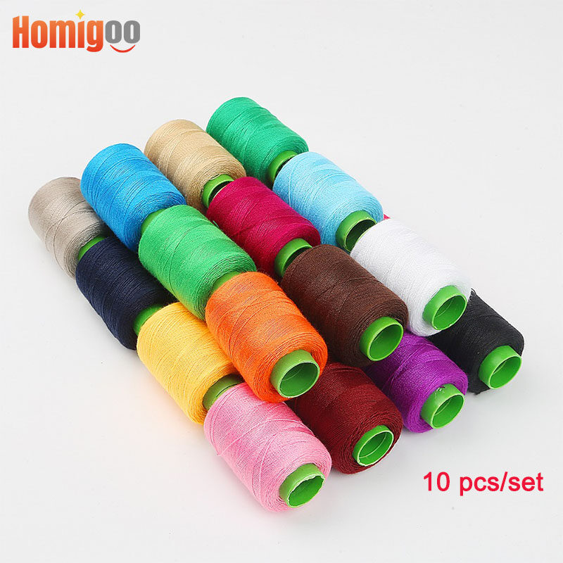Homigoo 10 miếng 400 yards máy polyester thêu chỉ khâu s cho diy may tay chỉ khâu đồ thủ công vá tay lái dụng cụ may vá