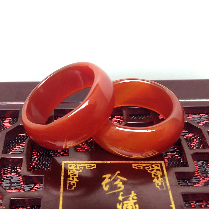 Mã Não Đỏ nhẫn màu đỏ chalcedony ngọc vòng đẹp thời trang
