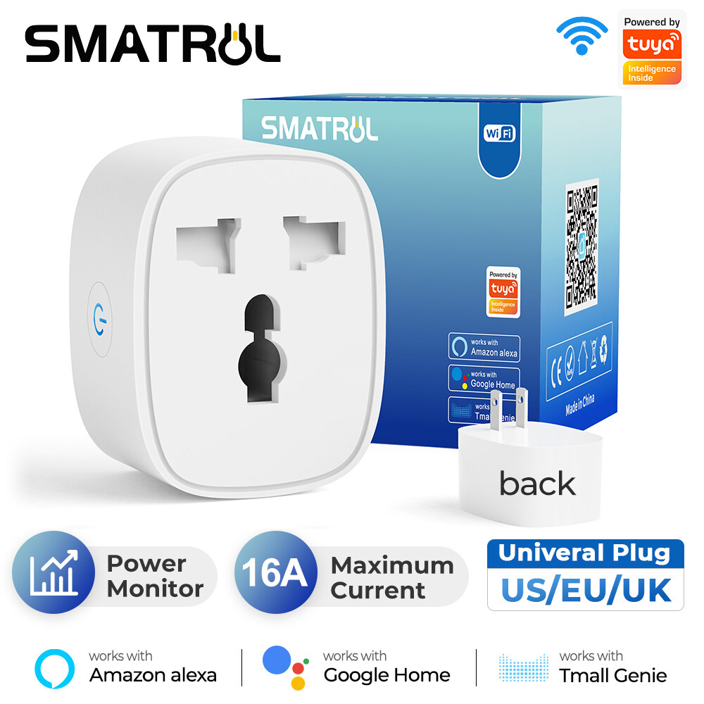 SMATRUL Ổ Cắm Thông Minh Smartlife /Tuya Wifi Thông Dụng Bộ Chuyển Đổi Ổ Cắm Từ Mỹ Sang EU Anh AU Ổ Cắm Điện Ứng Dụng Cuộc Sống Thông Minh Điều Khiển Từ Xa Hỗ Trợ Hẹn Giờ Cho Google Home Alexa Tmall Genie