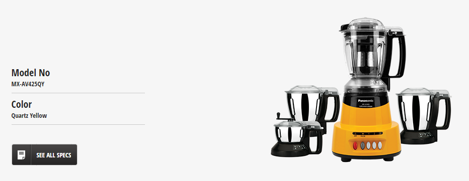 Panasonic MX-AV425 1500-Watt Super Mixer Grinder description image 8