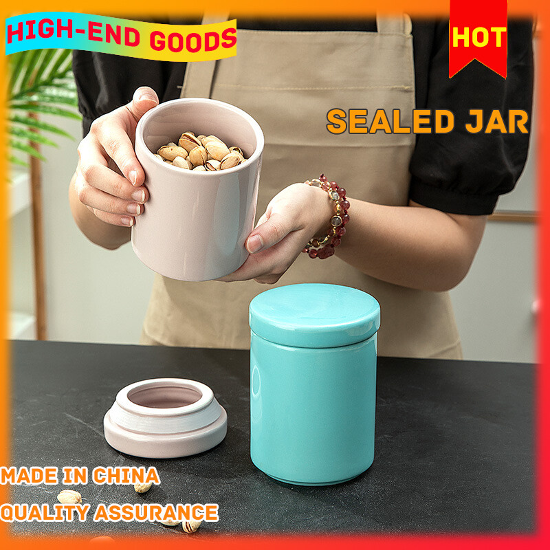 Gambar Kitchen Ceramic Food Seasoning Storage Jar Sealed Jar Coffee Bean Tea Cereal Storage Jar