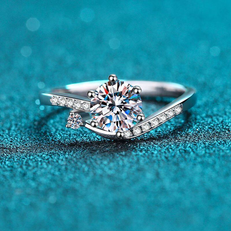 DMY Jewelry/ Engagement Ring For Women Original/ Engagement Ring For Women Silver/ Button snowflake ring/ Moissanite Ring Real Stering Silver 925/