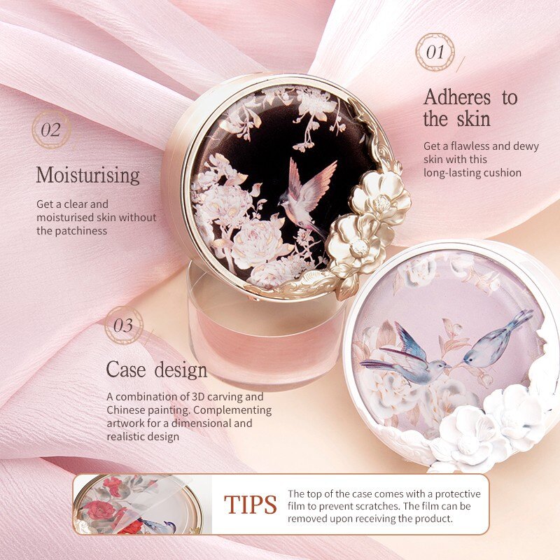 Gambar FlowerKnows Flower Goddess Dewy Cushion Foundation With Refil Natural Matte Foundation Face Makeup Shell only