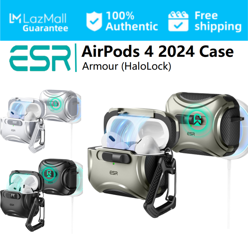 ESR for AirPods 4 Case (HaloLock), Compatible with AirPods 4 Generation Case (2024) (USB-C), Compatible with MagSafe, Drop-Proof Lock, Easy Open, Armour Series ราคา 690 บาท*ส่งฟรี
