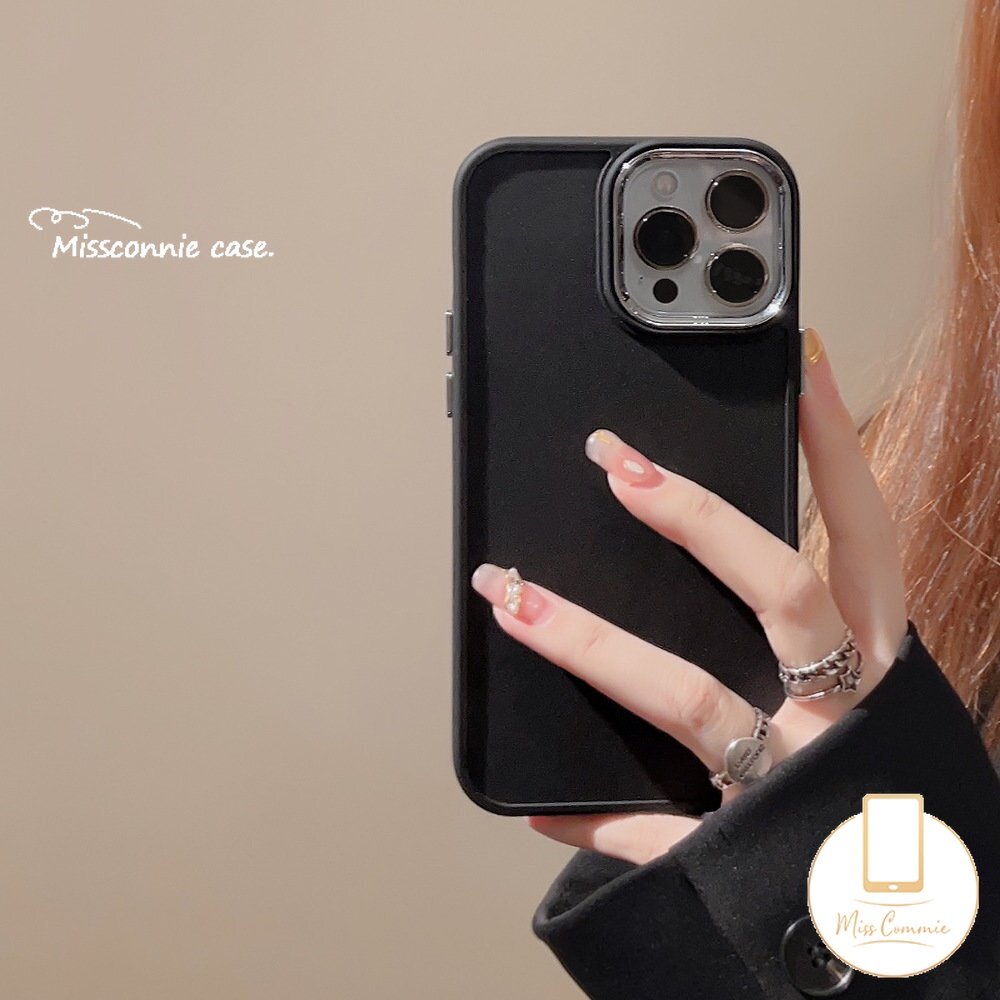 Mạ sang trọng Quảng Trường vỏ điện thoại Tương Thích Cho iPhone 15 11 7 Cộng Với 8 Cộng Với 13 14 11 12 Pro Max XR X XS Max Đơn Giản màu trơn Macaron màu kẹo mềm Đầy Đủ Bảo Vệ Bìa