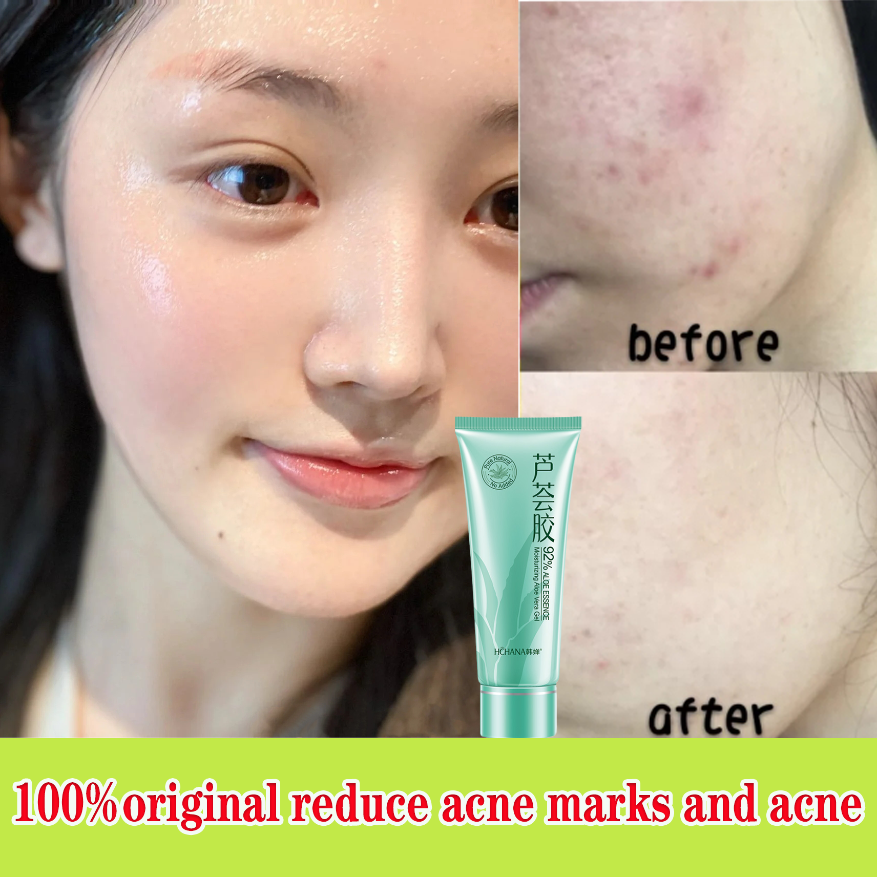 Gambar Moisturizing aloe vera gel 100% organic aloe soothing acne firming and relieving sunburn 40g sunscreen facial skin care