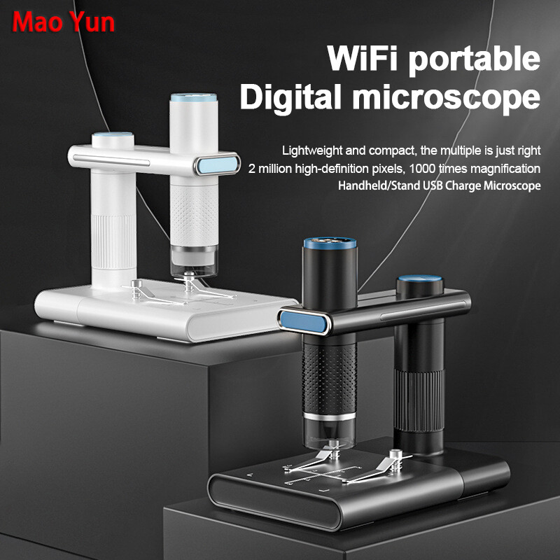 Kính hiển vi kỹ thuật số tiện dụng wifi camera kiểm tra hd 1000x kính hiển vi sạc usb cầm tay/đứng không dây kính lúp điện thoại di động