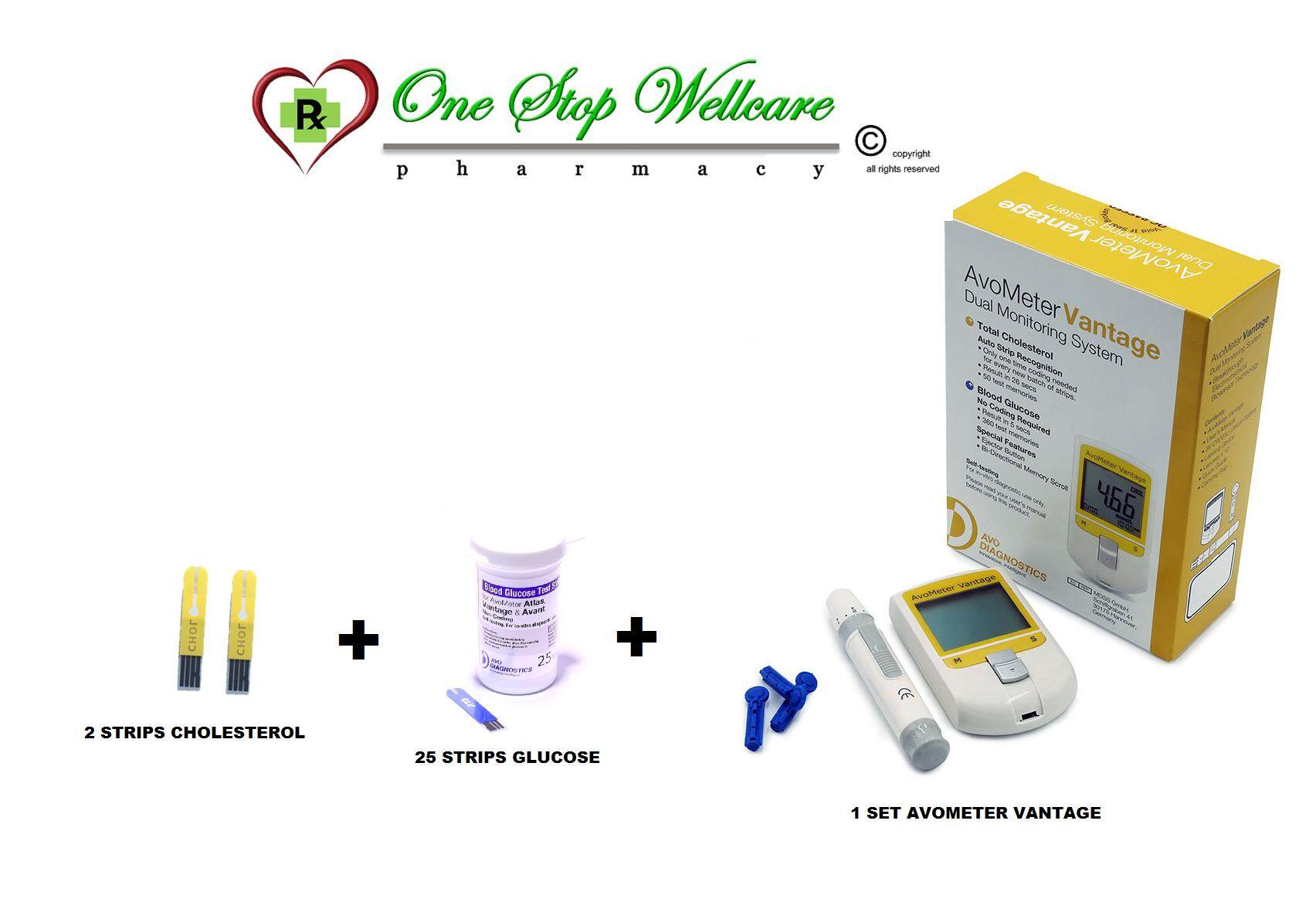 Avometer Vantage Dual Monitoring System 2 Cholesterol Strips 25 Glucose Strips Lazada