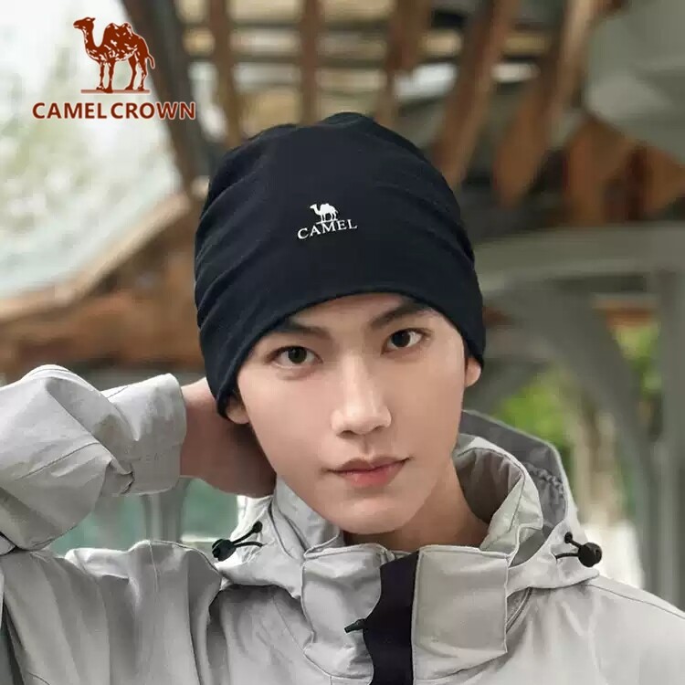  Lạc Đà Vương Miện Dệt Kim mũ trùm đầu Mũ Beanie mũ chống lạnh Đầu Lớn Đầu Vòng Tròn Hiển Thị Mặt Nhỏ Thời Trang Xếp Chồng Lên Nhau Hat 