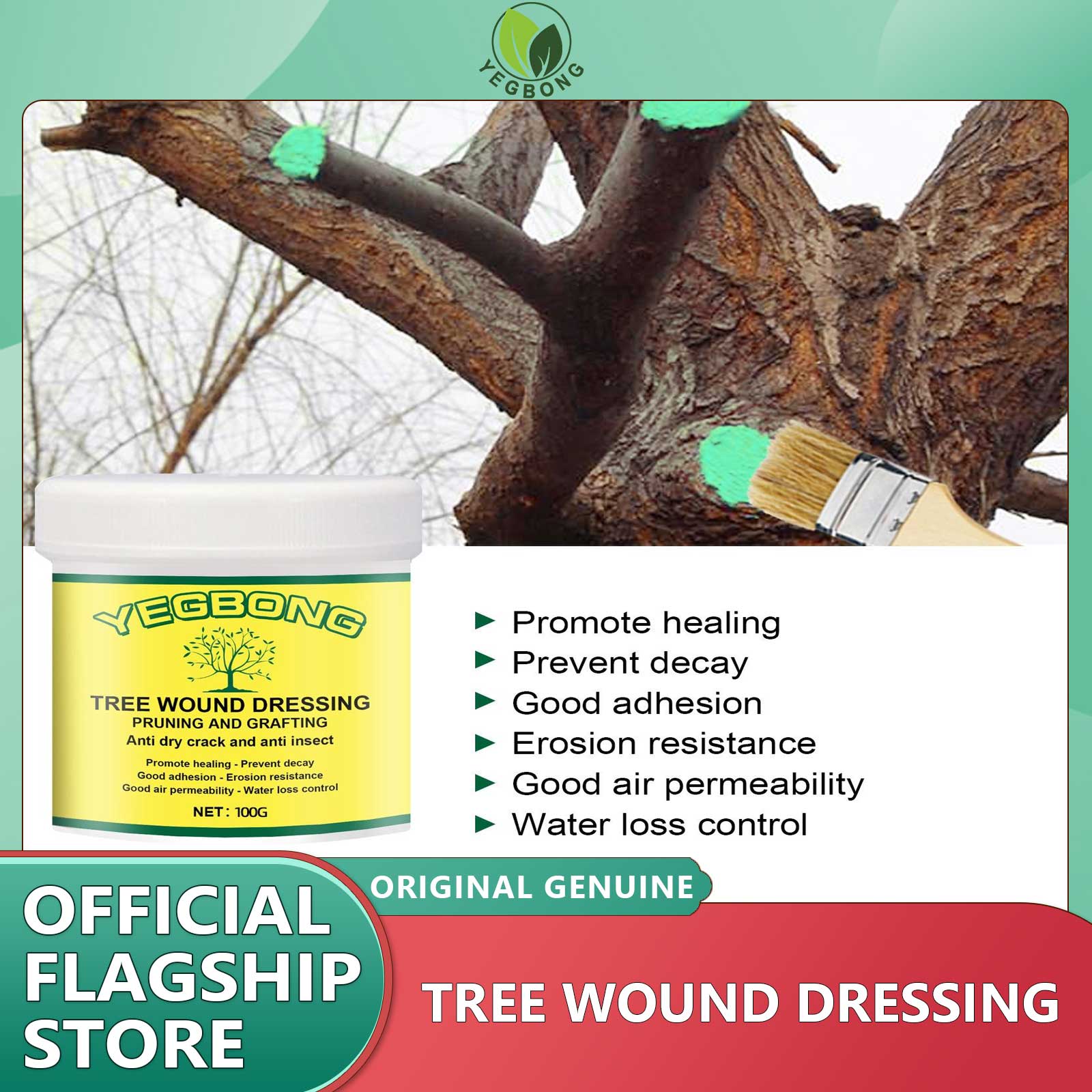 [Yegbong Tree Grafting Paste Plant Tree Wound Healing Sealant Pruning Compound Sealer With Brush Waterproof Sealant Glue Adhesion Tree Wound Bonsai Cut Paste Plant Tree Wound Healing Sealant Tree Grafting Wound Repair Cream With Brush Grafting Compound,Ye ราคา 178 บาท*ส่งฟรี