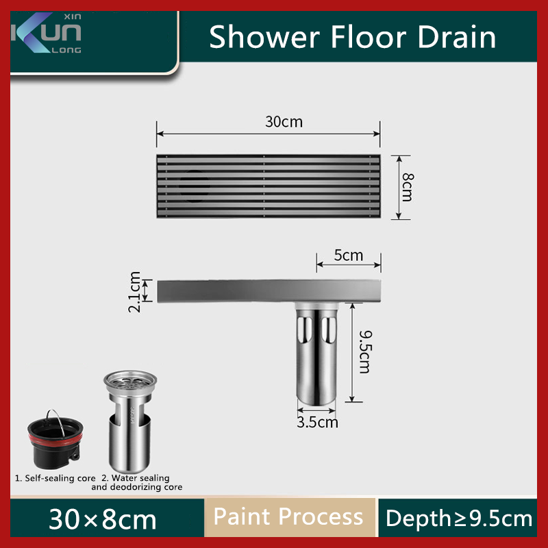 Xinkunlong k8222b phòng tắm hình chữ nhật ống thoát đặt dưới sàn chống mùi Ống thoát đặt dưới sàn 20