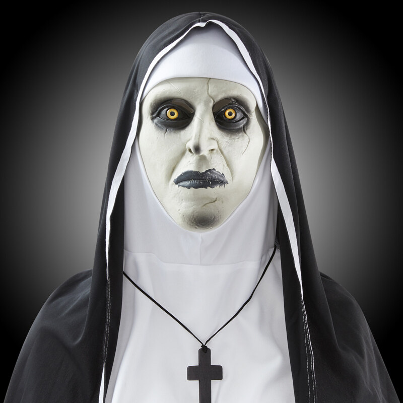 Pickmine 2023 new Nun Scary Facewear Halloween Headgear Latex Horror Scary