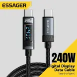 Essager PD 240W sạc siêu nhanh Loại-C Cáp sạc nhanh PD 3.1 Loại C Cáp 5A cho iphone16 15 Xiaomi Redmi cá mập đen Huawei Mate 60 Pro Oneplus Samsung Honor Oppo Vivo C-C dây