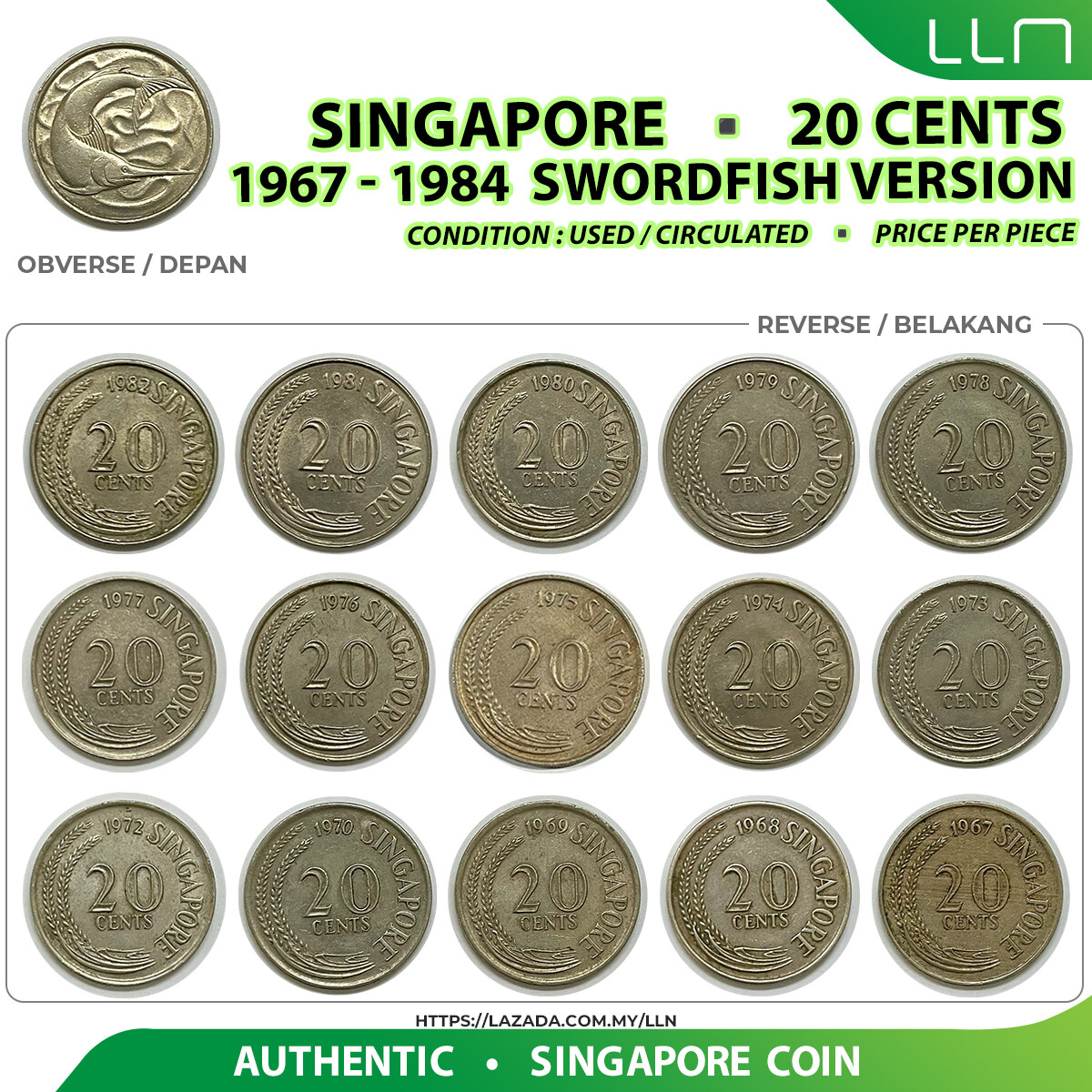 コレクション 1967 Singapore Coin Set 1967 Singapore 6 Coins Brilliant Uncirculated Set Original