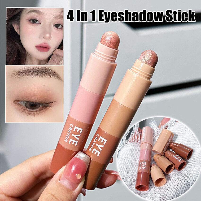 4 Trong 1 Pearlescent Highlighter Phấn mắt Trang Điểm Không Thấm Nước Lâu Dài Long Lanh Bóng Mắt Bút Kẻ Mắt Dính trang điểm mắt Mỹ Phẩm