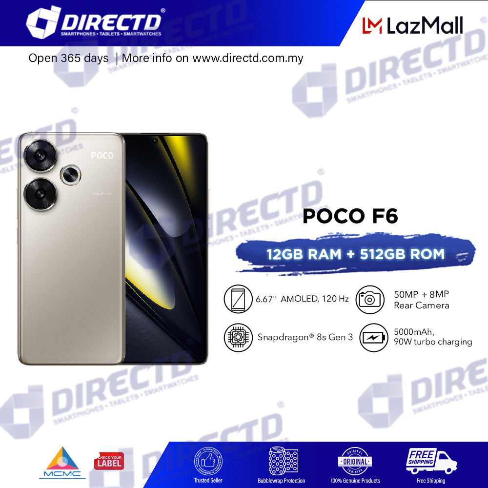 POCO F6 [Snapdragon 8s Gen 3 | 90W charging | 1.5K CrystalRes display | 50MP OIS] - Jenama Xiaomi Harga 1,999 Ringgit*Penghantaran Percuma