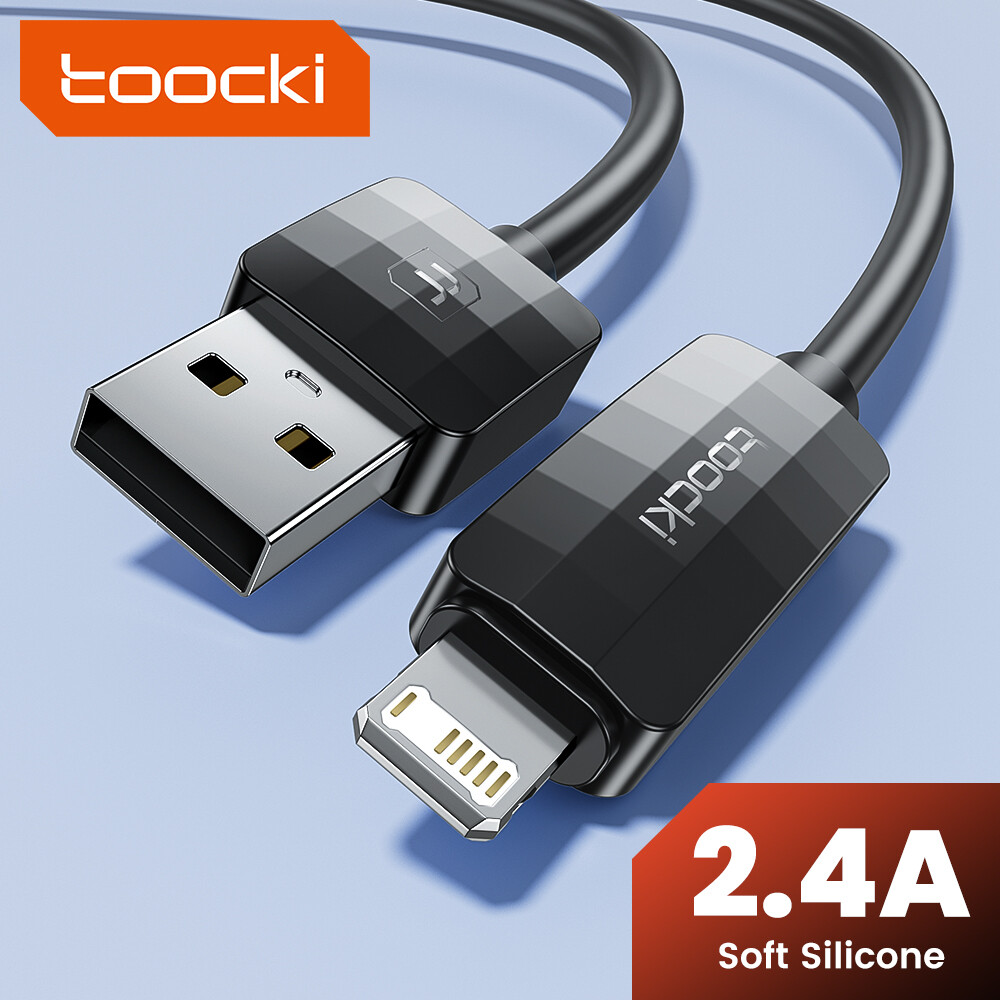 Toocki cáp silicon cáp cổng lightning sạc nhanh 2.4a usb sang lightning type c cho iphone 14 13 12 11 pro max 8 7 plus 6 5 ipad cho sạc iphone