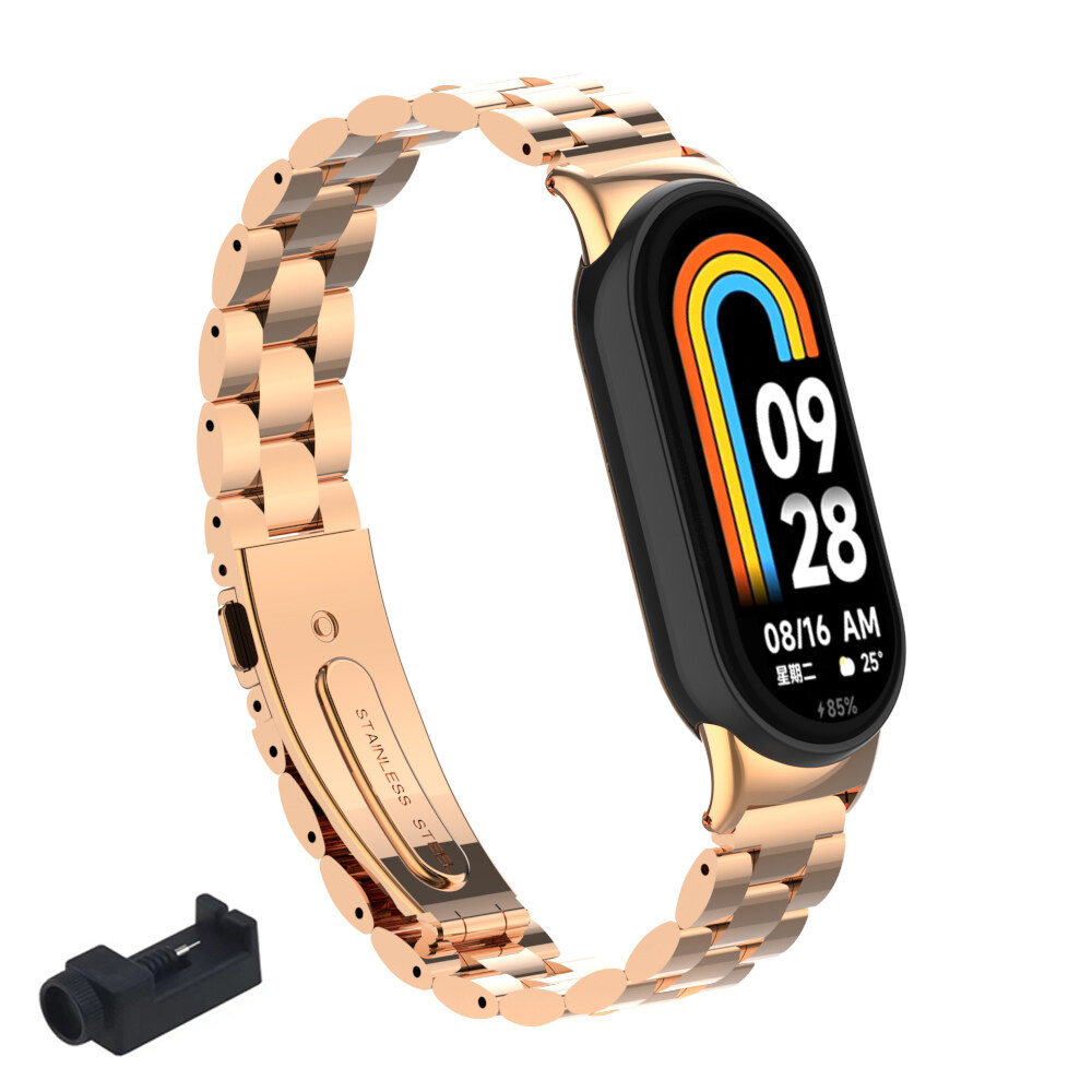 Dây đeo kim loại cho Xiaomi Mi Band 8 kim loại dây đeo bằng thép không gỉ vỏ kim loại cho mi band 8 