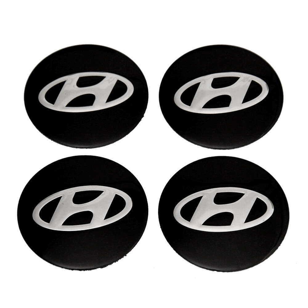 JTAccord Car Wheel Center Hub Caps for Hyundai Sonata IX35 I20 I30 Azera Elantra Accent Santafe Genesis Verna,Car Styling Accessories,Black,60mm,4pcs/set