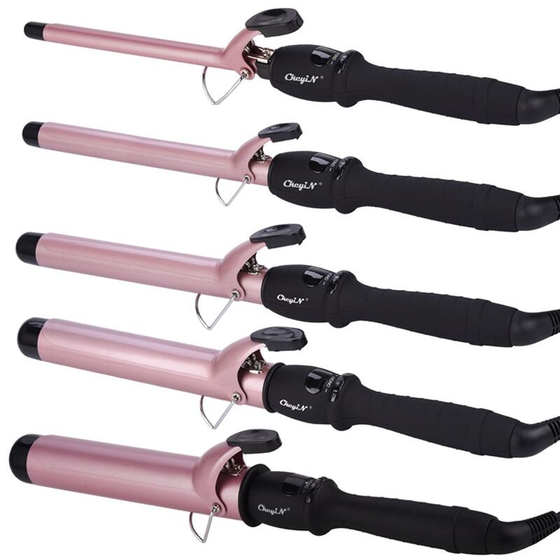 Gambar 30 Groups Temperature Setting Electric Hair Curler Long Curling Tong Wand 13 38mm Professional Hair Curling Iron LCD Screen 31